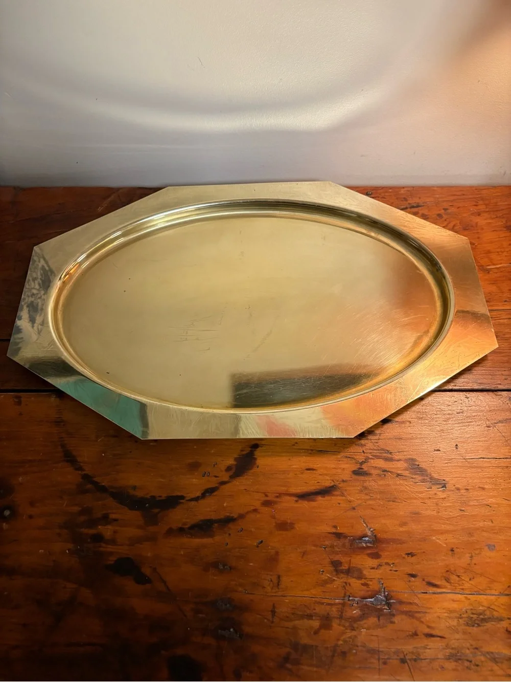 Brass Octagonal Serving Tray - Brass Finish